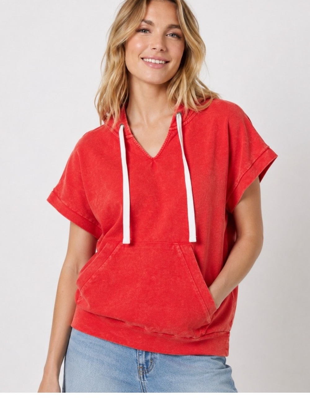 Evereve washed red hoodie. Small. Brand new.